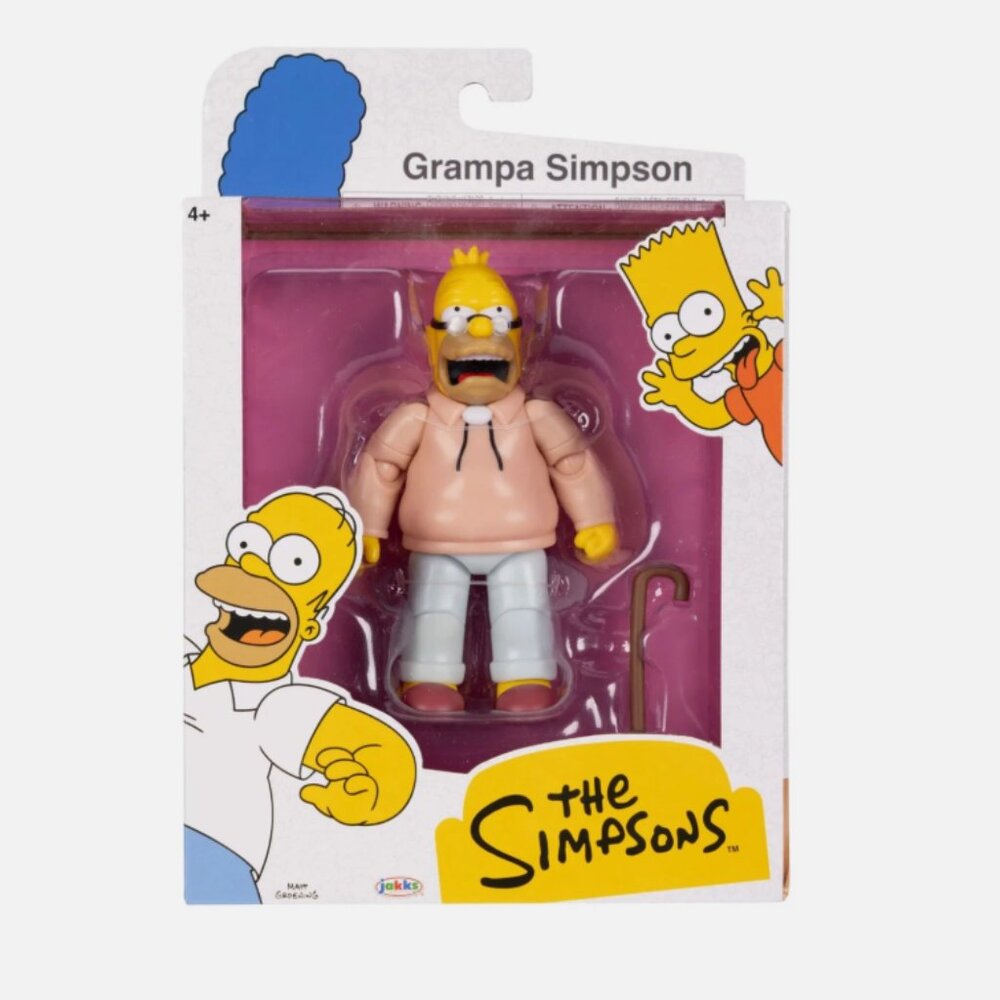 Jakks Pacific Wave 5 The Simpsons, Grampa Grandpa Simpson 5 inch Action Figure